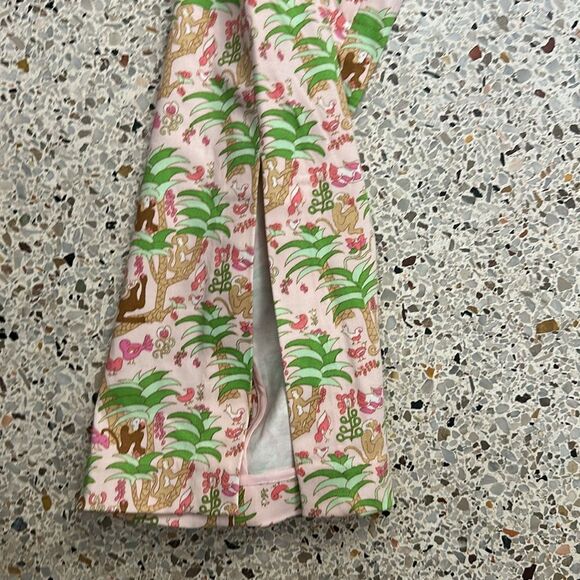 TIBI pink green monkey regency palm beach pants 4 - Picture 5 of 6